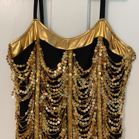 Gold sequin dance dress - Picture 2 of 4
